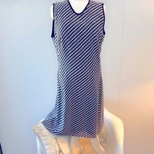 EUC J.Crew Modern print dress in Black & White geo pattern, fully lined~pretty!